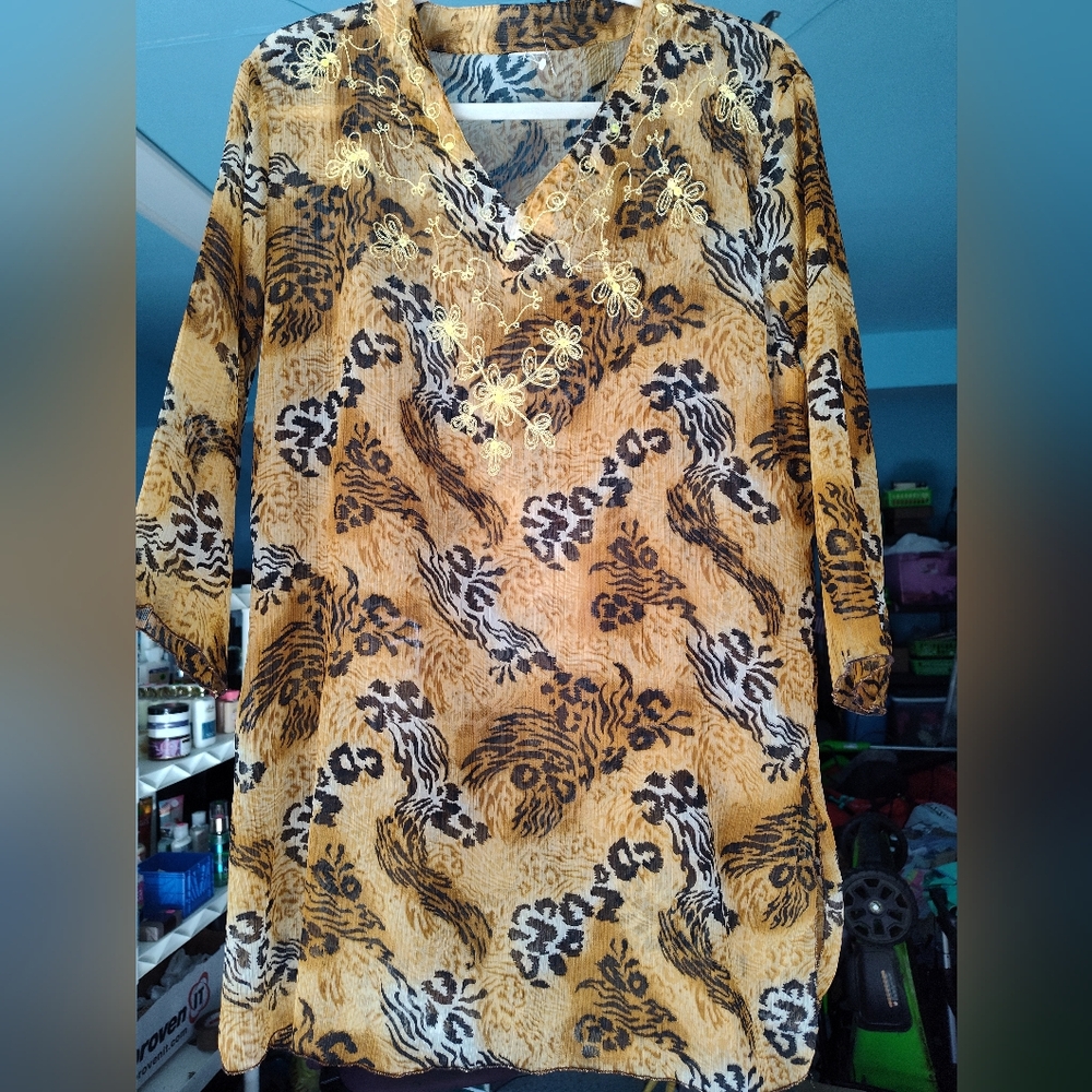 Vintage Sheer Ladies Tunic size one size